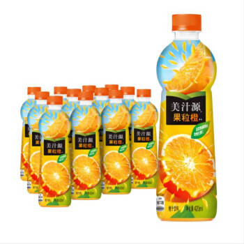 美汁源 Minute Maid 果粒橙 橙汁 果汁饮料 420ml*12瓶 整箱装 可口可乐公司出品 新老包装随机发货