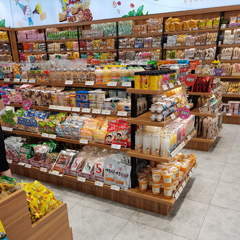 雷动货架展示架超市展示架便利店散称圆形中岛干果进口小食品小卖部