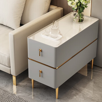 家具>几类>边桌/茶几>紫云山>紫云山意式轻奢沙发边柜简约现代客厅边