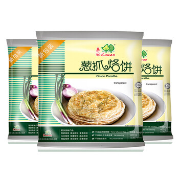 嘉安葱抓烙饼 嘉安kawan 葱抓烙饼1 2kg 400g 3袋15片香葱手抓饼儿童早餐千层饼葱油饼 行情报价价格评测 京东
