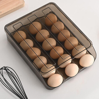 抽屉式鸡蛋收纳盒多层冰箱用鸡蛋盒自动滚防震鸡蛋架托盘塑料鸡蛋格子