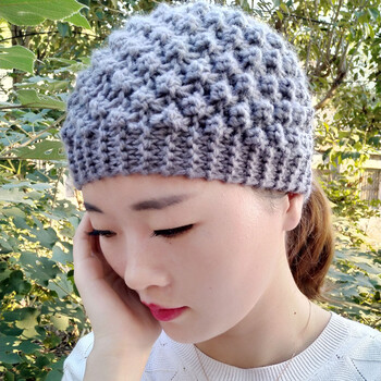 【遮白发的帽子冒】毛线发带发饰宽边编织女秋冬帽手工针织发箍头套头