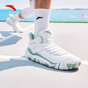 安踏激光4篮球鞋男回弹缓震外场实战中帮耐磨橡胶运动鞋男