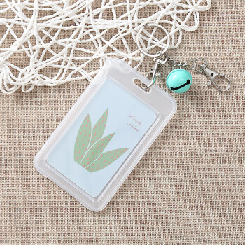 公交卡套饭卡夹透明钥匙扣女可爱学生校牌 芦荟