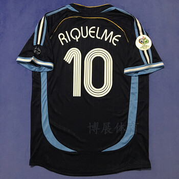 客场短袖足球服19号梅西10号里克尔梅复古球衣06短袖单上衣无号无章s