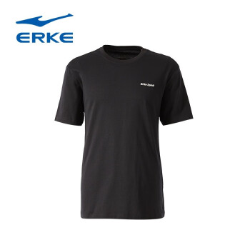 鸿星尔克（ERKE）鸿星尔克2023夏季款男子圆领透气运动短袖百搭休闲T恤11223202072 正黑 2XL