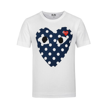 playcomme des garcons川久保玲cdg大爱心波点短袖t恤夏男女 白色 m