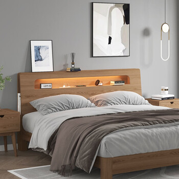 登士柏altrong实木床头单买靠背软包床头板储物l落地单独卖2023新款中