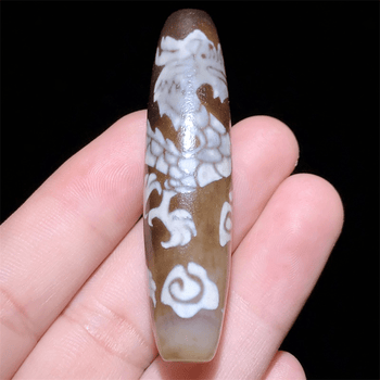 光语天珠藏地直供至纯火供天珠马蹄纹朱砂象形五爪金龙神龙天珠一物一