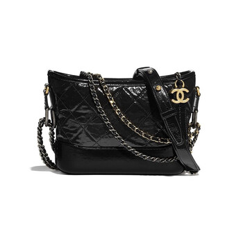 chanel香奈儿女包小号流浪包复古小牛皮单肩斜挎包a91810 黑色