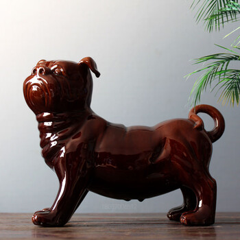 里的装饰品玄关生肖狗狗旺财狗守财狗工艺品风生水起唐三彩狼狗瓷器狗