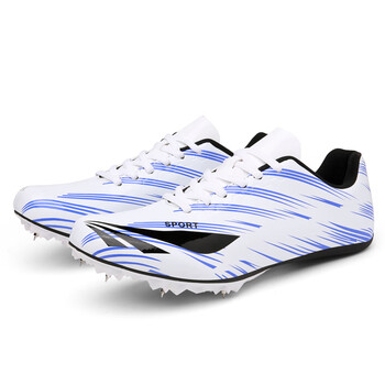 天赐田径训练之翼短跑钉鞋男女运动会三级跳远比赛防滑钉子鞋 白蓝色