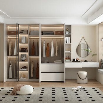全友家居古沙全屋定制衣柜现代简约卧室家用整体衣帽间柜子阳台柜家具