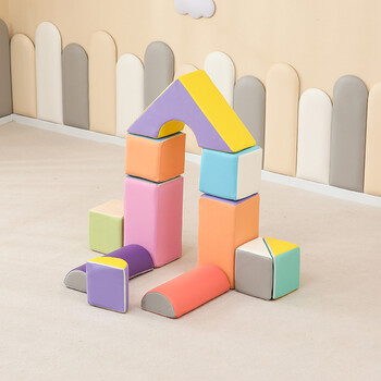 早教中心软体爬滑组合宝宝感统训练攀爬梯婴儿楼梯室内软包滑梯 积木