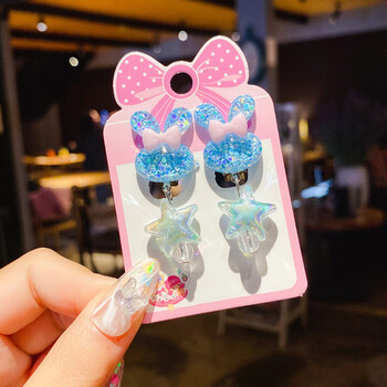 朋趣韩国可爱卡通儿童耳夹防痛无耳洞女童耳环公主假耳钉宝宝耳坠10小