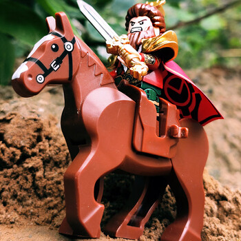 乐高(lego)三国小侠积木中国演义关羽赵云小人仔骑战马士兵城堡拼图
