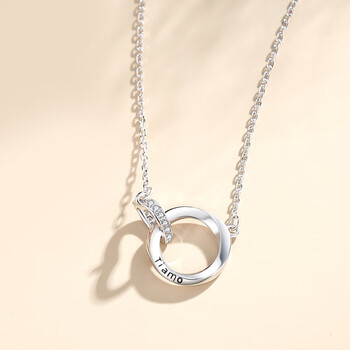 modomoma韩版爱心莫比乌斯双环项链女夏季百搭锁骨链网红项饰礼物