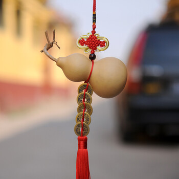 葫仙带龙头葫芦挂件铜钱纳福镇宅家居风水五帝钱葫芦 10~12厘米带龙头