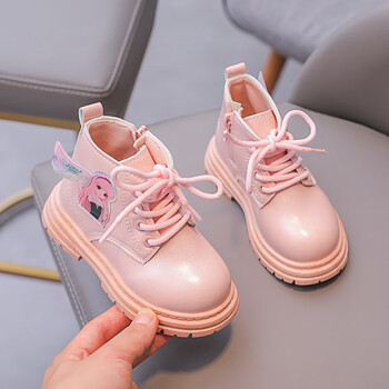 女童短靴秋冬季新款小女孩靴子翅膀公主鞋儿童英伦风马丁靴中小童软底