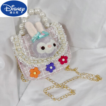 迪士尼珍珠手提包儿童包包小女孩公主女童斜挎包时尚卡通潮可爱链条