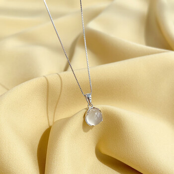 周生生s925白玉髓项链女夏季新款轻奢锁骨颈链520情人节礼物925银项链
