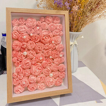佳礼怡個 纸巾玫瑰花相框卫生纸干花diy手工制作礼物摆台装裱永生花