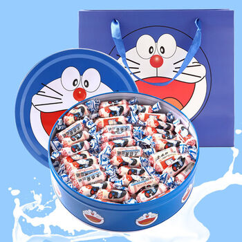 奶糖 多种口味抖音大白兔礼盒送闺蜜同学朋友万圣节生日糖果 蓝色a梦