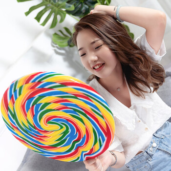 伊口粮情人节礼物送男女朋友糖果超大彩虹大棒棒糖礼物巨型硬糖果礼盒