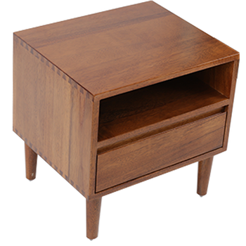 家用储物柜现代简约床边收纳整装床头柜 卡斯楠木(单层抽屉)45*38*45