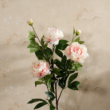 3头高品质仿真牡丹花落地假花客厅摆放花卉绢花束装饰花 仿真花藤k