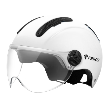 FEIKOFEIKO飞酷 3C认证电动电瓶摩托车头盔男女四季通用秋季山地半盔 FK102-白色 M