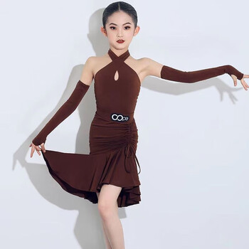 乐漫咪拉丁舞服装女童演出服oope舞配舞3-14岁小女孩吊带表演舞蹈服