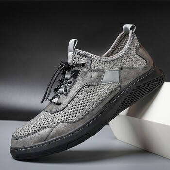透气薄款单层网眼网面夏季休闲鞋子男夏天男士百搭潮流网孔网状网鞋