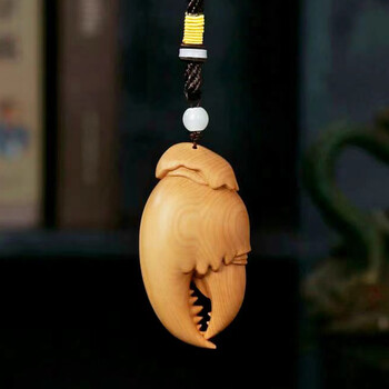 蟹钳把玩小叶黄杨木雕刻手把件螃蟹钳子手中有钱男女随身把玩汽车挂件