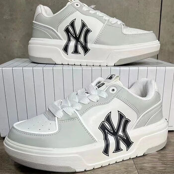 nymlb任嘉伦同款白灰复古休闲小白鞋板鞋男女同款增高鞋运动情侣鞋