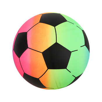 英寸彩虹球沙滩球儿童玩具皮球充气玩具足篮排混装彩喷球彩虹足球默认