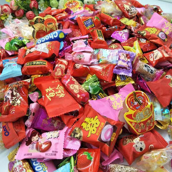 悦萝 结婚糖果批发散装喜糖软硬酥糖颜色混合搭配水果糖婚宴零食 生日