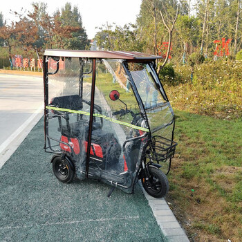 电动三轮车车棚加厚车篷休闲小巴士三轮车透明雨棚老年全封闭雨篷 70*