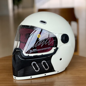 2022新款法国qwart奎瓦特摩托车头盔复古碳纤维哈雷宝马vespa凯旋机车