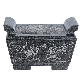 星棠石雕香炉石头香炉吉祥如意青石长寺庙香炉祭祀香炉墓地香炉莲花