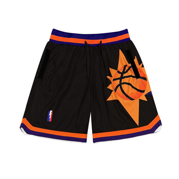 篮球短裤nba太阳队同款美式复古潮流投篮训练裤吸汗速干透气宽松运动