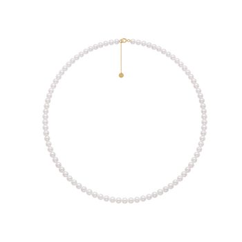 浣狸18k金淡水小米珠珍珠颈链爱丽丝baby珠项链百搭锁骨链18k金金色
