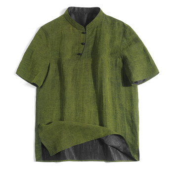 思圭香云纱男装t恤夏天穿的男款桑蚕丝龟裂纹中老年爸爸香云纱短袖t恤