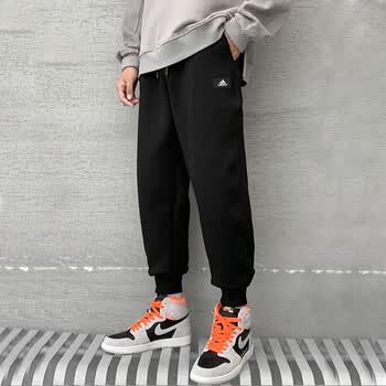 阿迪达斯（adidas） 男裤2023夏季新款针织休闲运动裤舒适收口小脚裤保暖卫裤长裤子 HE2225 S 175/76A