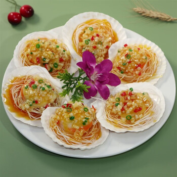 澳颜莱 饭店仿真菜模型 仿真扇贝粉丝模型菜样品食物摄影道具菜品模具