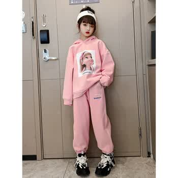 逅伊初中大童女孩衣服12到15岁学生套装加绒加厚8岁中卫衣秋冬装洋气9
