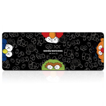 wkuk鼠标垫ins潮牌联名个性定做加厚锁边游戏电脑办公键盘垫桌垫黑底