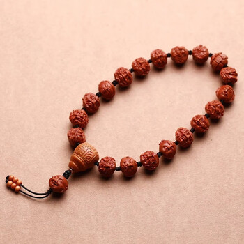 昌铂(cb)龙纹核桃雕十八罗汉手u串手持文玩小籽核桃佛珠手链男女苏工