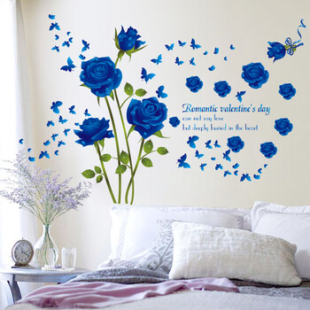 温馨浪漫玫瑰花墙贴纸卧室房间床头沙发客厅背景墙纸自粘装饰贴画