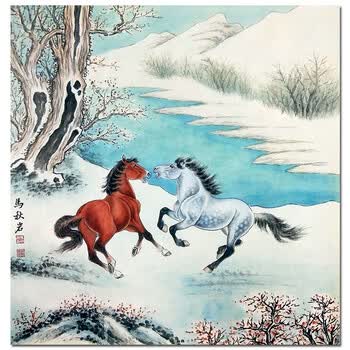 升价拍                          已故著名画马名家 马秋岩